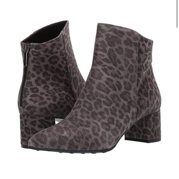 Cordani Womens Size 6 Gray Cheetah Suede Ankle Bootie EUC 36.5 EU Made in Italy - Picture 2 of 10